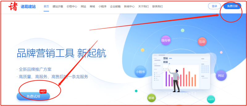 諸葛建站平臺搭建網站的詳細步驟
